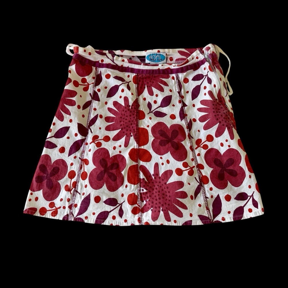 Vintage Y2K April Why Not Skirt Med Boho Hippie Festival Tropical Artsy Babydoll
